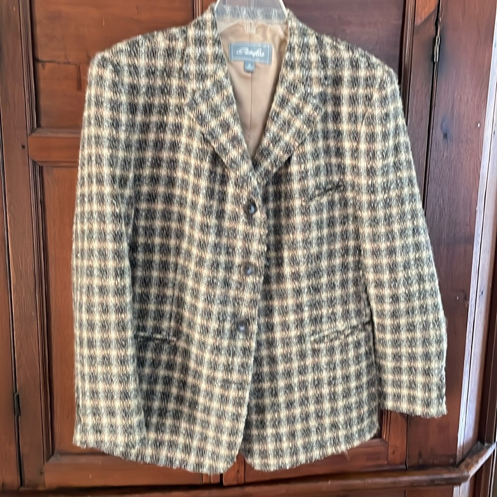 Wool plaid blazer